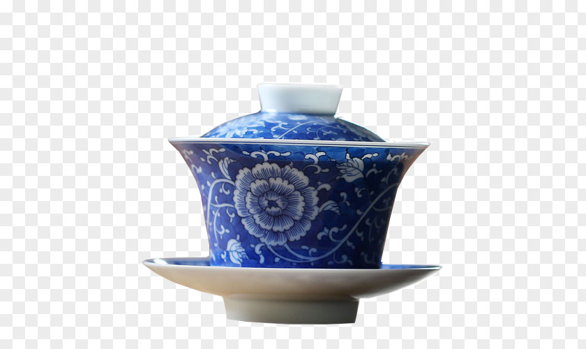 Tea Cup Blue And White Pottery Saucer Teaware PNG