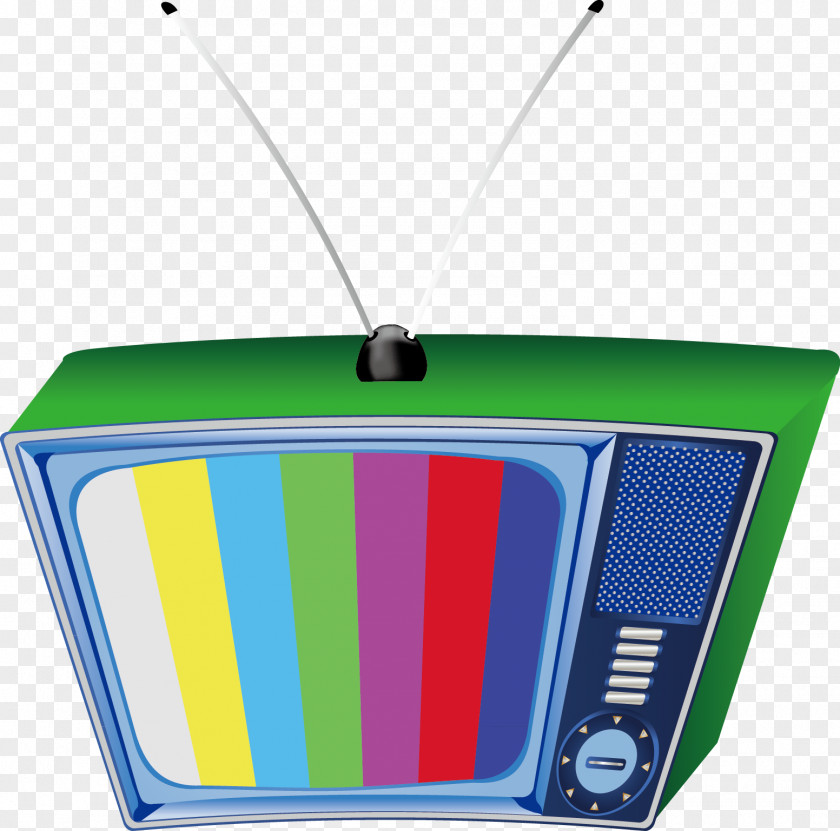 The TV Set Is Beautifully Restored And Patterned Color Television PNG
