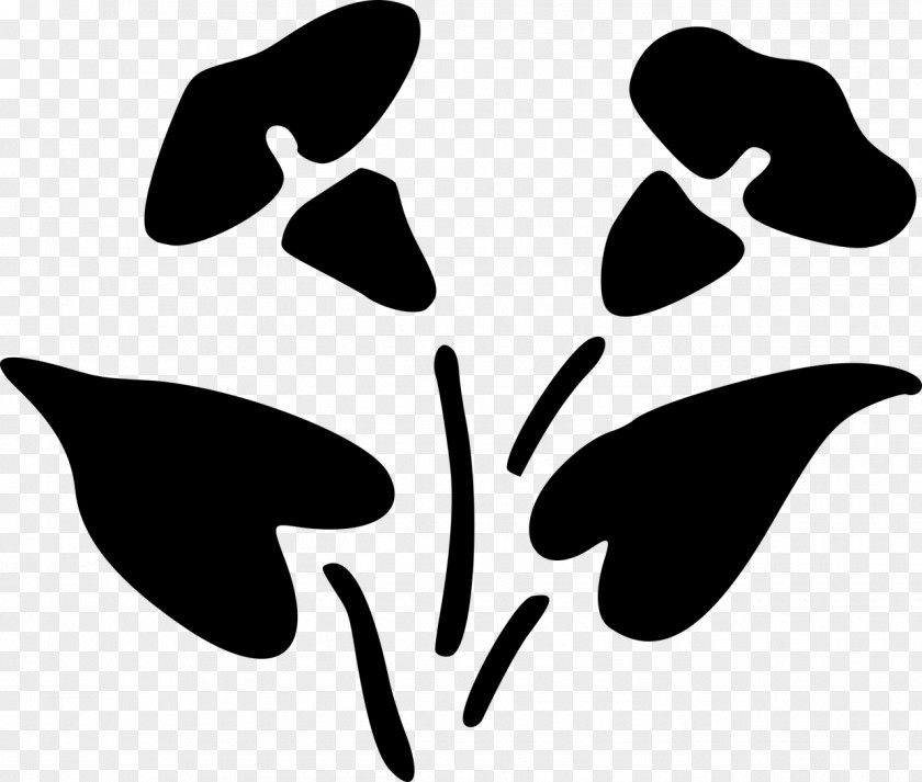 Leaf Black And White Silhouette Flower Clip Art PNG