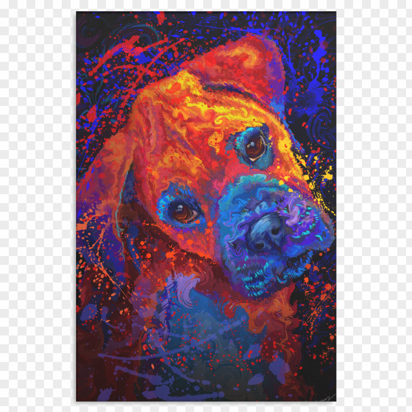 Painting Boxer Portrait Acrylic Paint Bulldog PNG