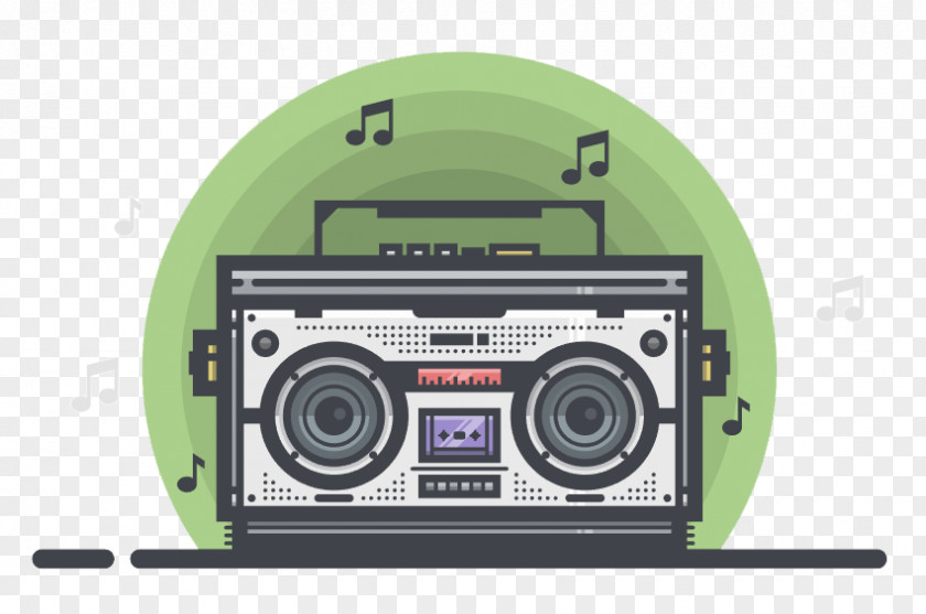 Radio Hand-painted Cartoon Adobe Illustrator Boombox Tutorial Illustration PNG