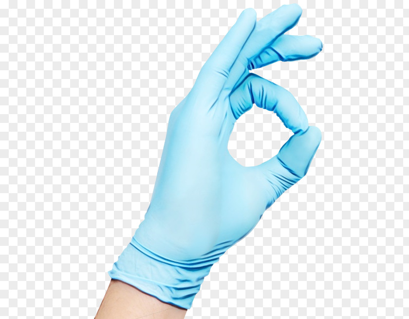 Medical Safety Glove Hand Blue Personal Protective Equipment PNG