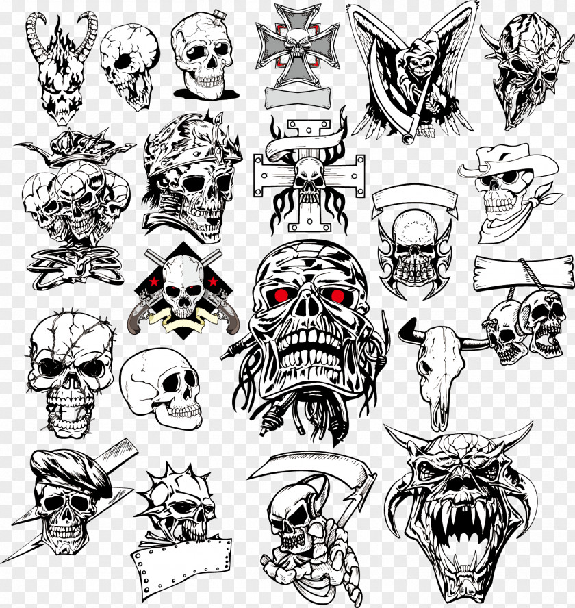 Vector Avatar Skull Horror Illustration PNG