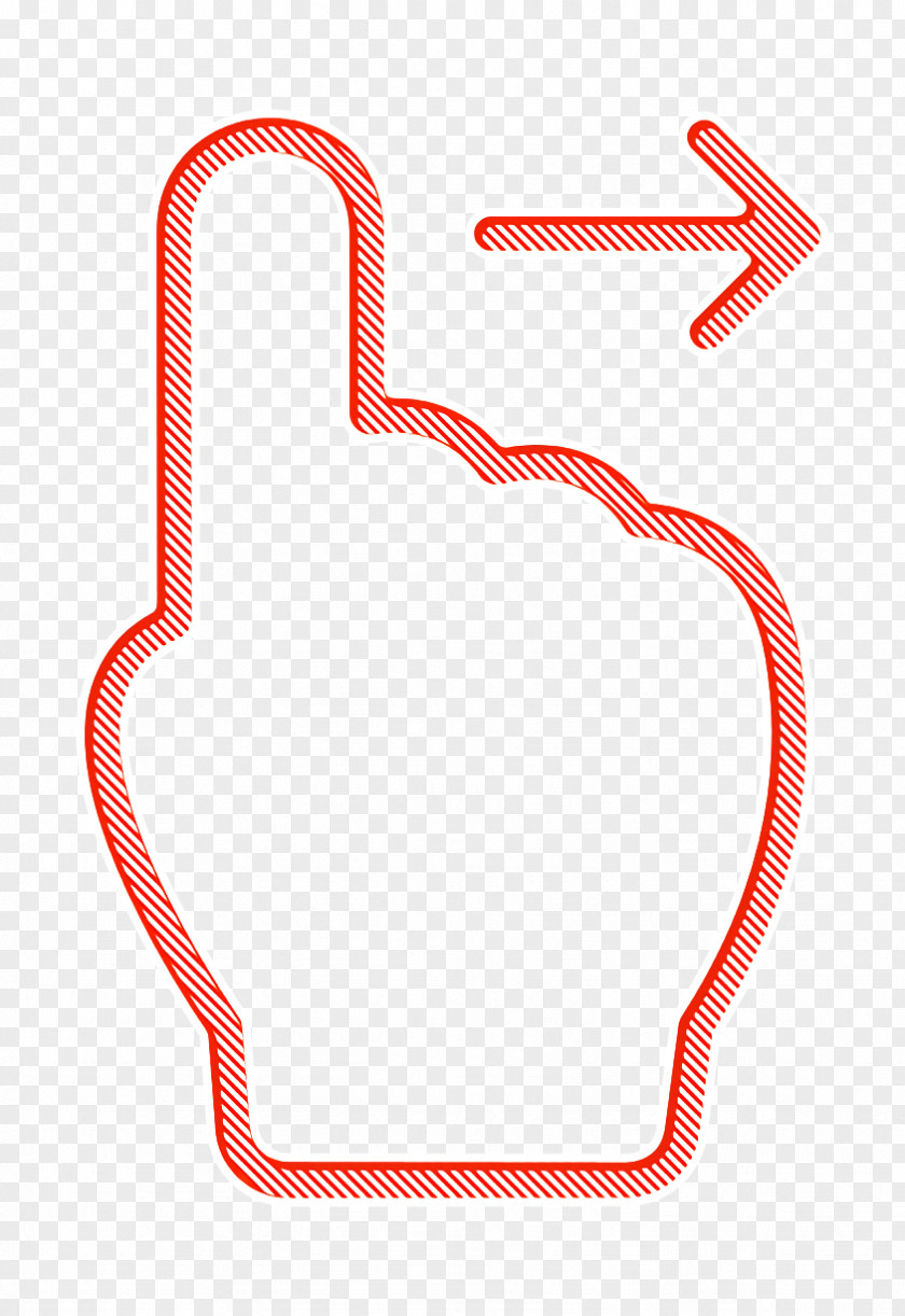 Hand Icon Swipe To Right Basic Gestures Lineal PNG