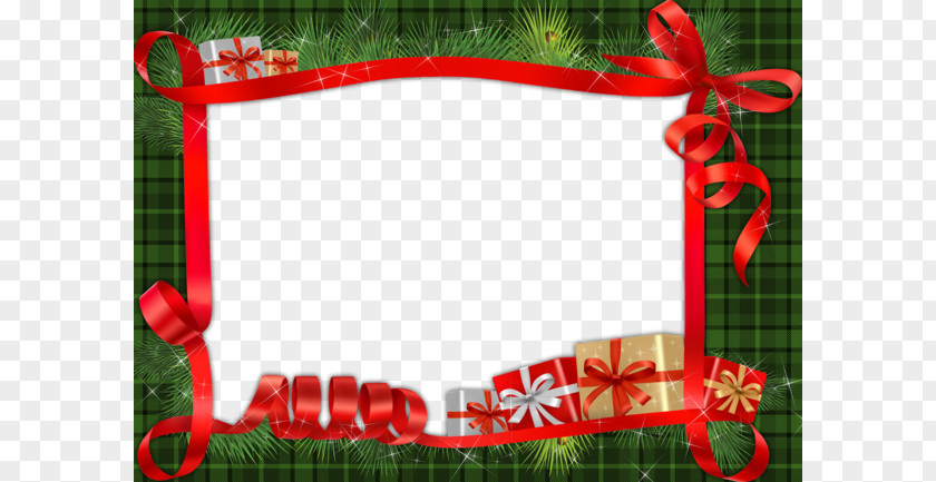 Cartoon Green Background Red Ribbon Frame Christmas Picture Photography PNG