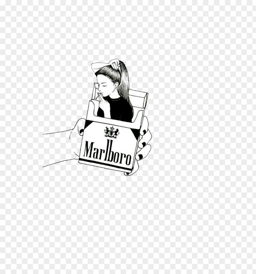 Holding A Cigarette Drawing Art Black And White Illustration PNG