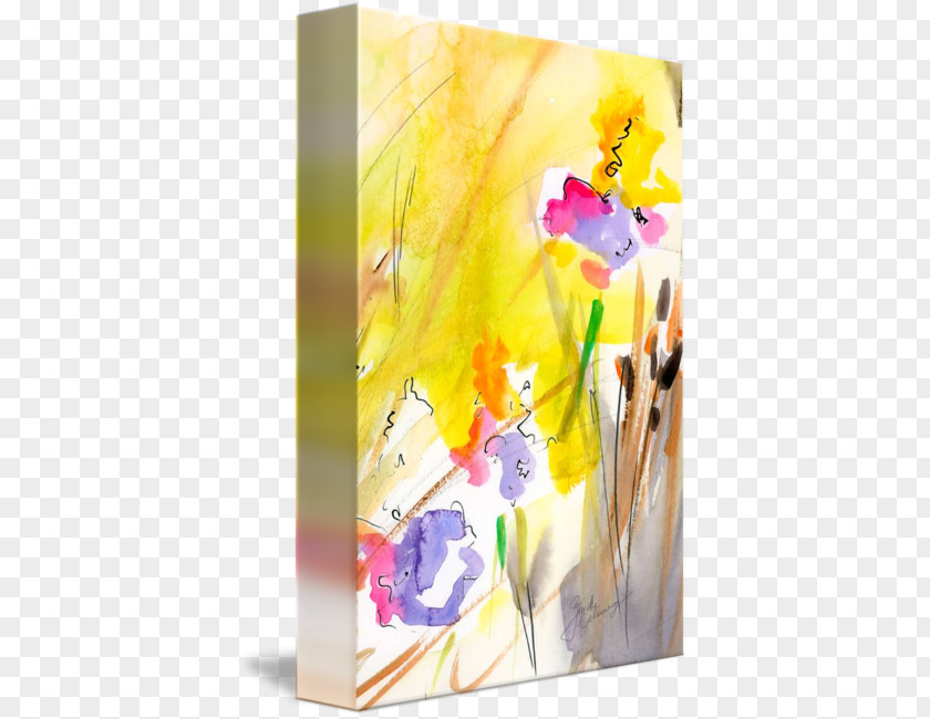 Watercolor Painting Summer Oil Paint Floral Design Art PNG