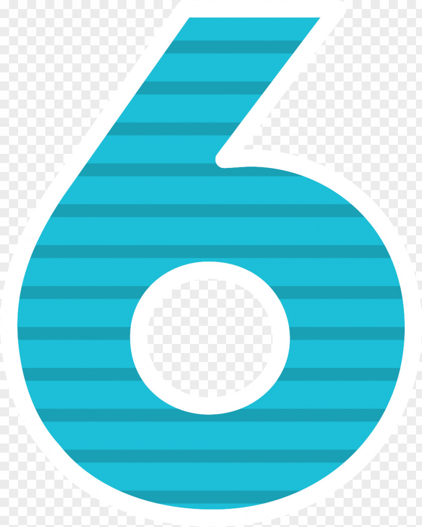 Blue Number 6 Numerical Digit Digital Data PNG