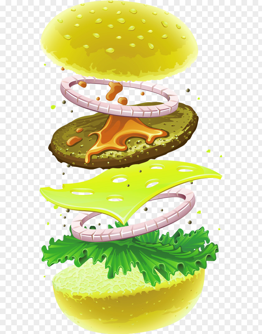 Layered Burger Hamburger Cheeseburger Fast Food Chicken Sandwich Veggie PNG