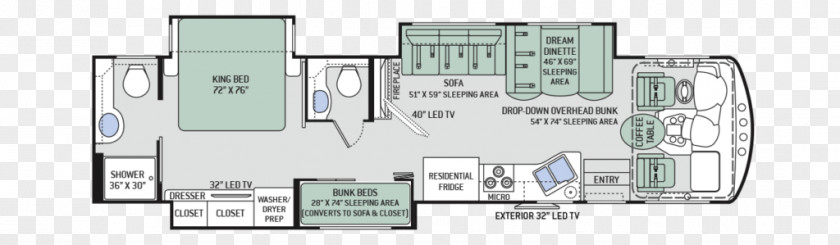 Furniture Floor Plan Campervans Thor Motor Coach Industries White Sands RV Gross Vehicle Weight Rating PNG