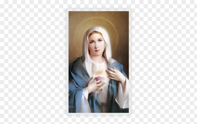 Immaculate Heart Of Mary Holy Card Prayer Ave Maria PNG
