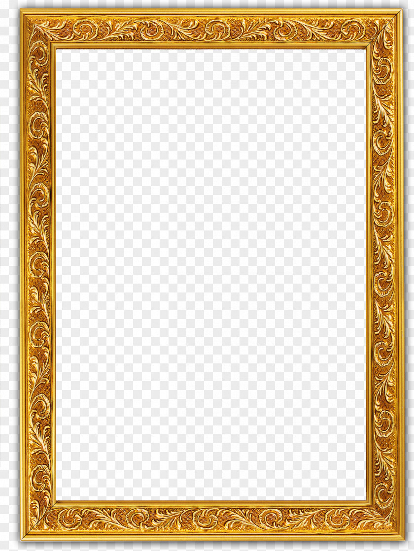Glyph Golden Border Picture Frame Clip Art PNG