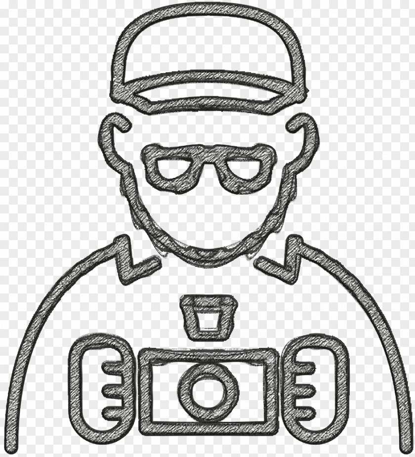 Photographer With Cap And Glasses Icon People Working Tourist PNG