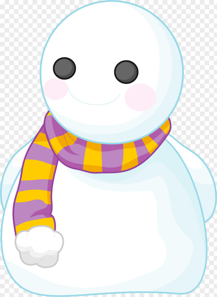 Vector Painted Snowman Watercolor Painting PNG