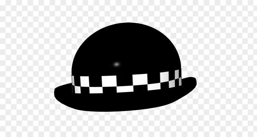Black Plaid Police Hat And White Officer PNG