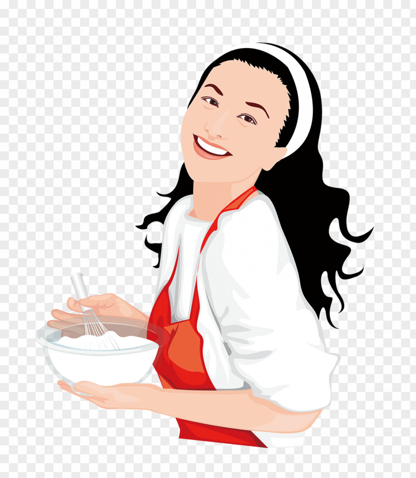 Cook A Woman Cooking Illustration PNG