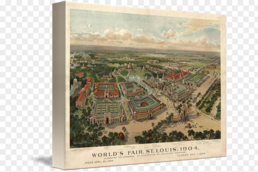 Bird Eye Louisiana Purchase Exposition St. Louis Poster Art Printing PNG