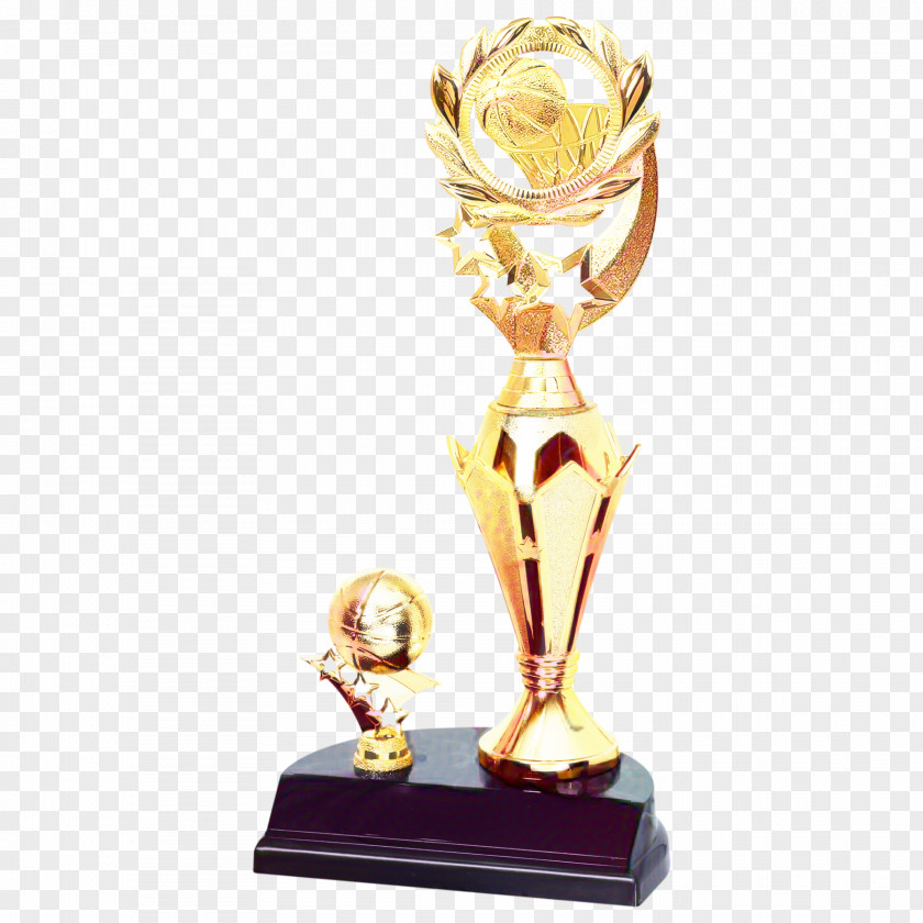 Metal Figurine Gold Background PNG
