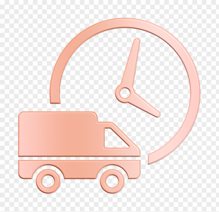 Vehicle Pink Truck Icon Transport Logistics Delivery And Clock PNG