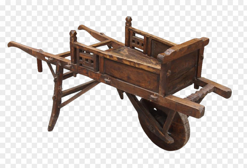 Wood Wheelbarrow Cattle Cart Wagon PNG