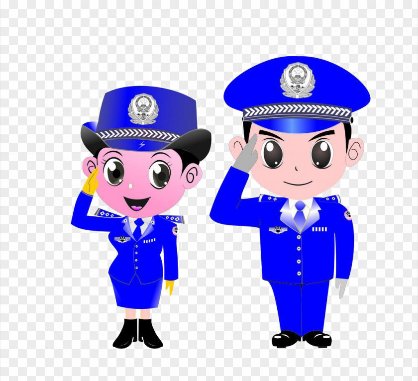 Blue Clothes Traffic Police Officer Cartoon Peoples Of The Republic China PNG