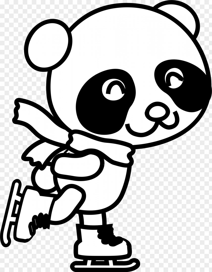 Panda Giant Ice Skating Roller Skates Skateboard PNG