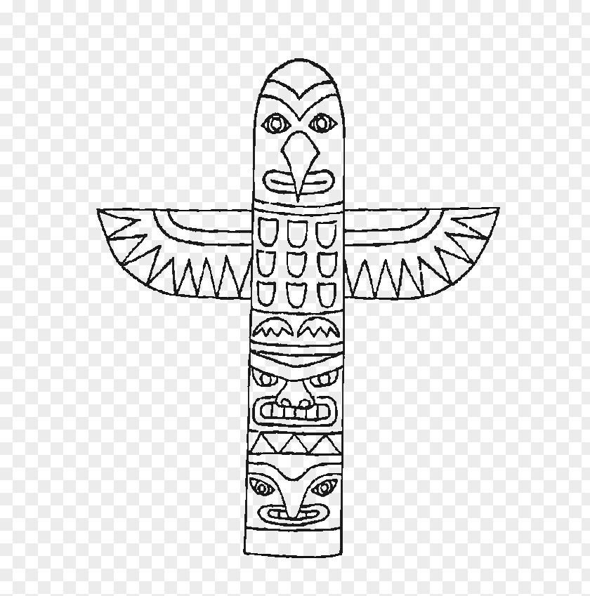 Arborvitae Totem Pole Coloring Book Indigenous Peoples Of The Americas Drawing PNG