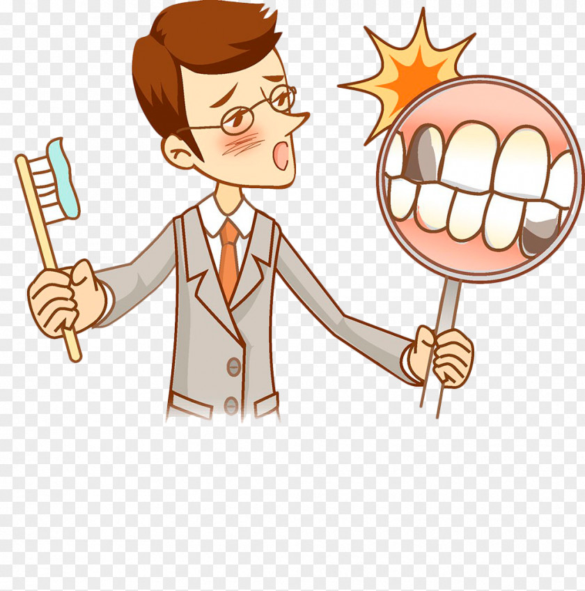 Hand-painted Teeth Tooth Decay Toothpaste PNG