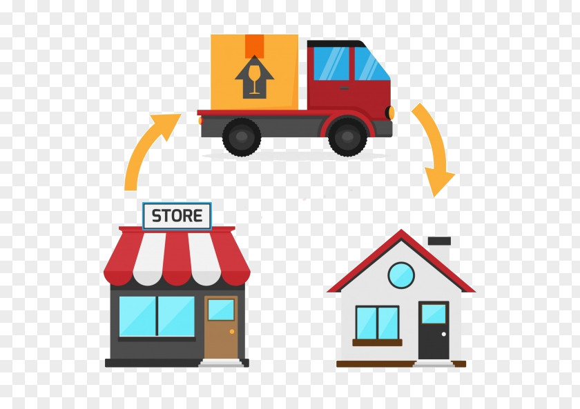 Vehicle Transport Warehouse Cartoon PNG