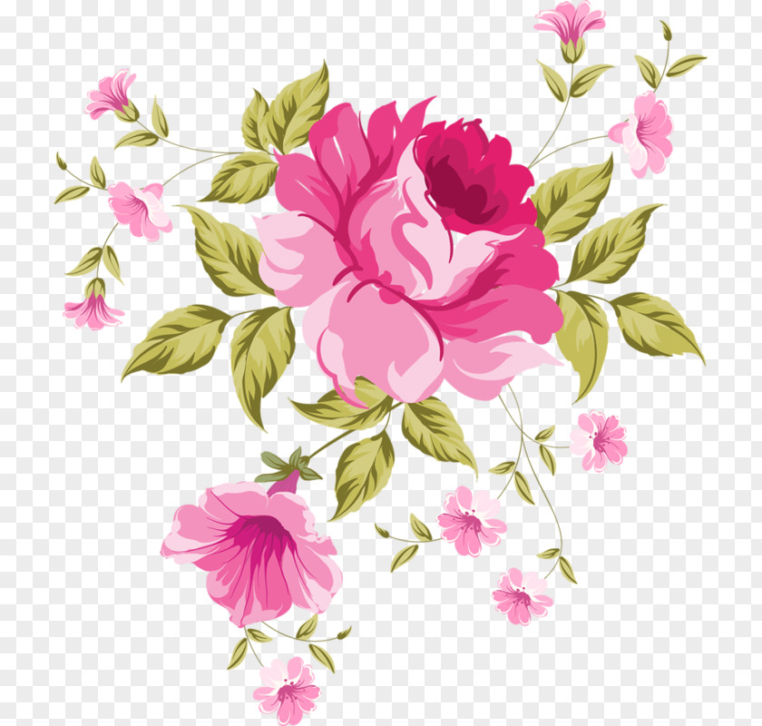 Beautifully Hand-painted Floral Background Rose Pattern PNG