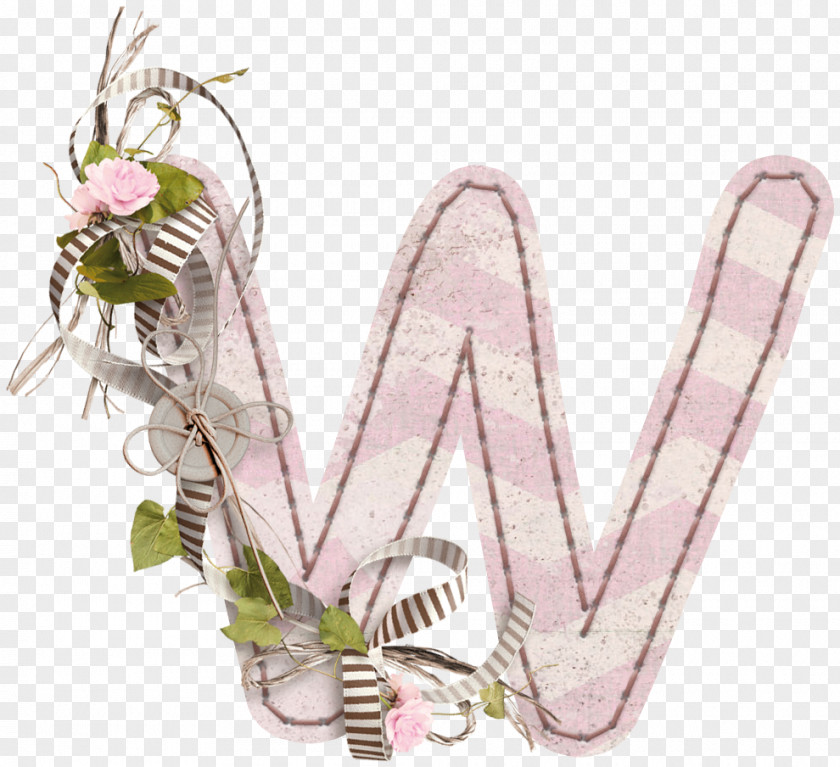 Floral Decorative Letter W PNG