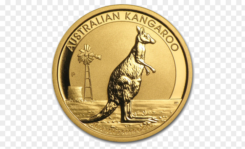 Gold Perth Mint Australian Nugget Coin Kangaroo PNG