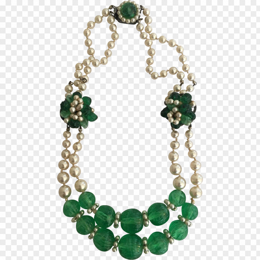 Christian Dior Vintage Earrings Emerald Necklace Bead Body Jewellery PNG