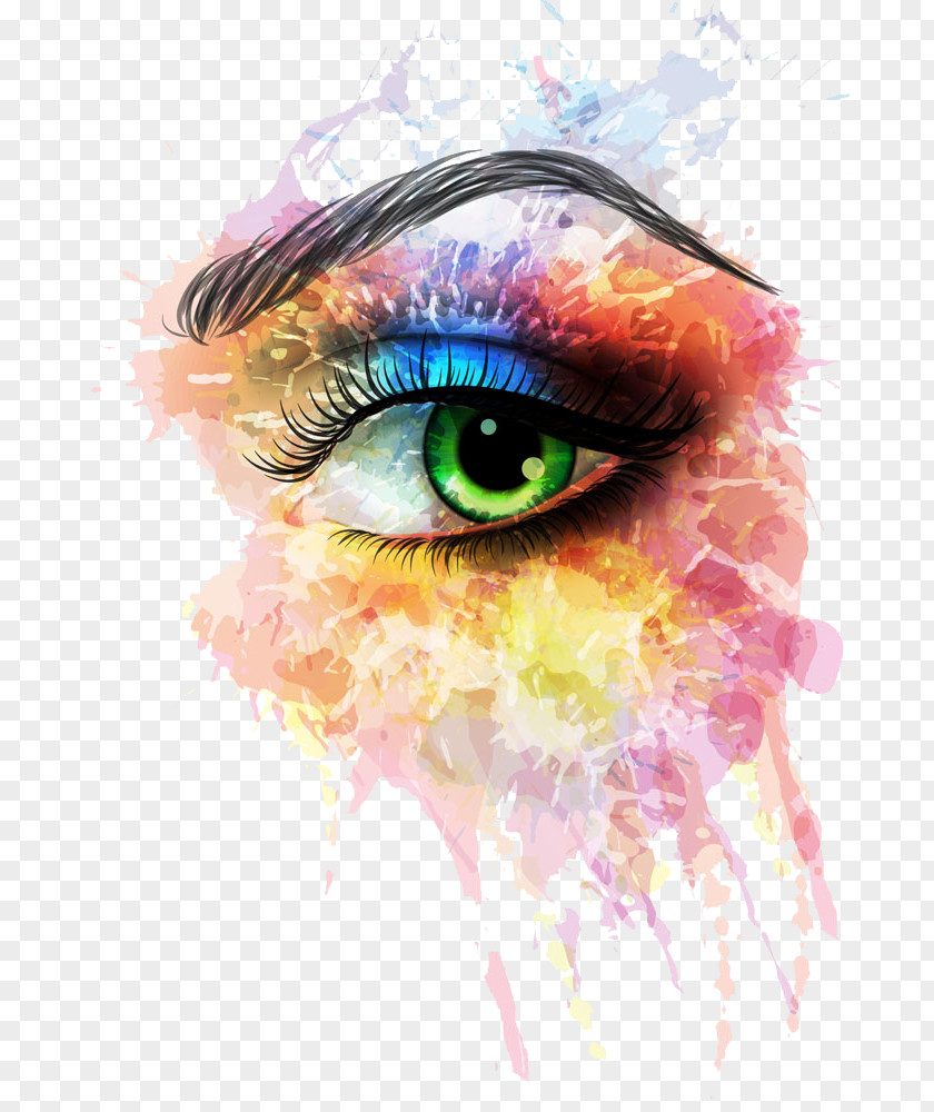 Female Eye Watercolor Drawing Quotation Illustration PNG