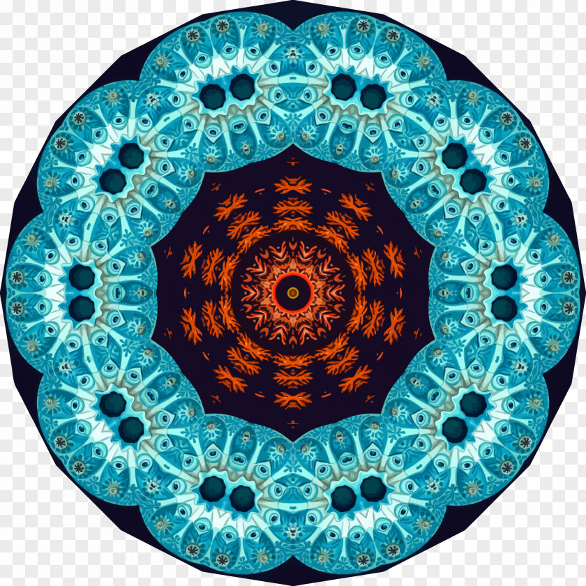 Pensare Per Immagini: Tra Scienza E Arte Electric Blue Cobalt Teal Kaleidoscope PNG