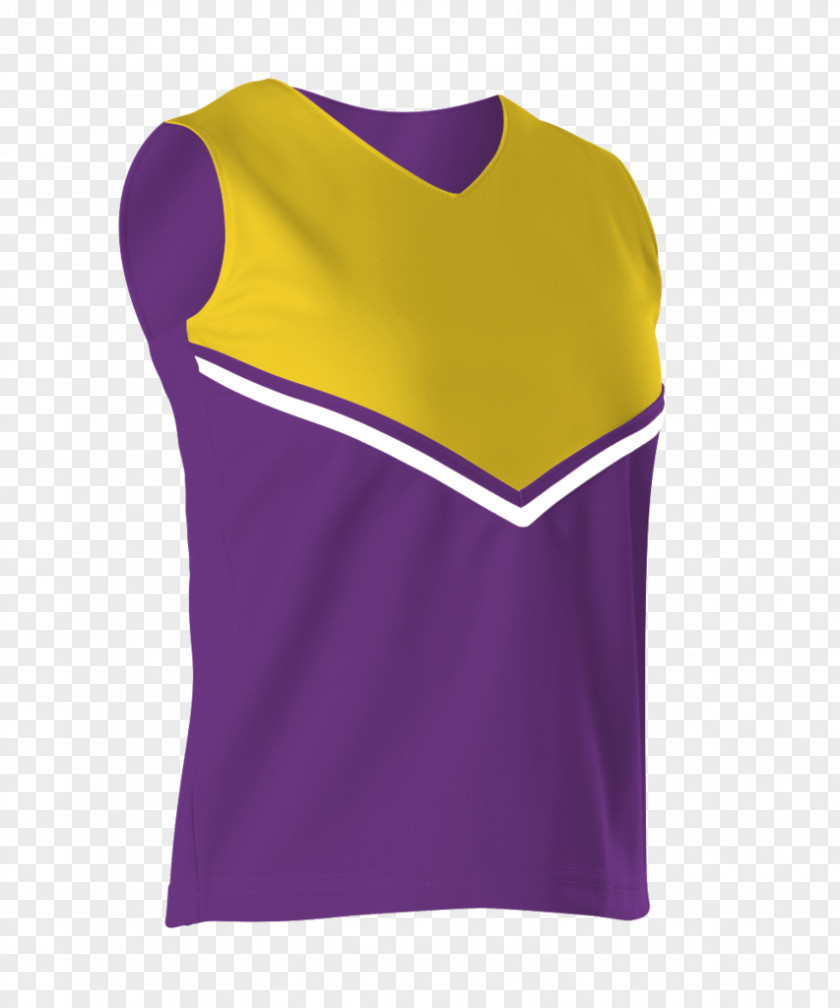 Purple And Gold T-shirt Sleeveless Shirt Cheerleading Uniforms PNG