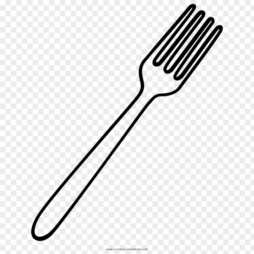 Fork Cutlery Line Art Drawing Coloring Book PNG