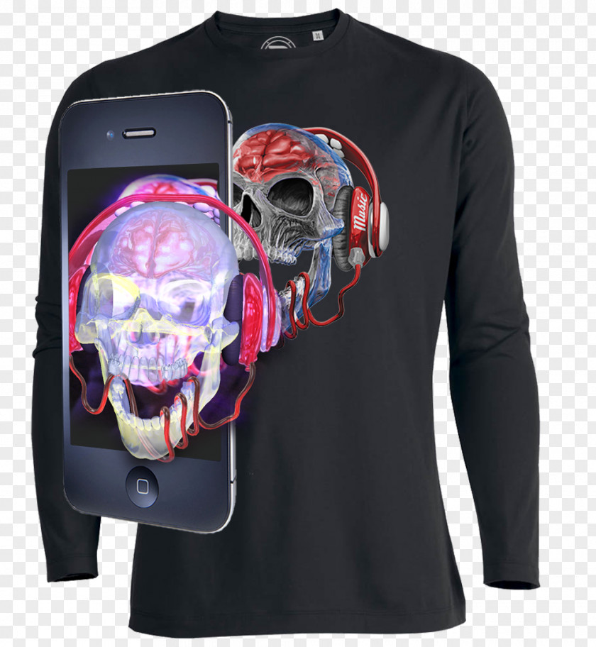 T-shirt 3d Sleeve Skull And Crossbones Bluza PNG