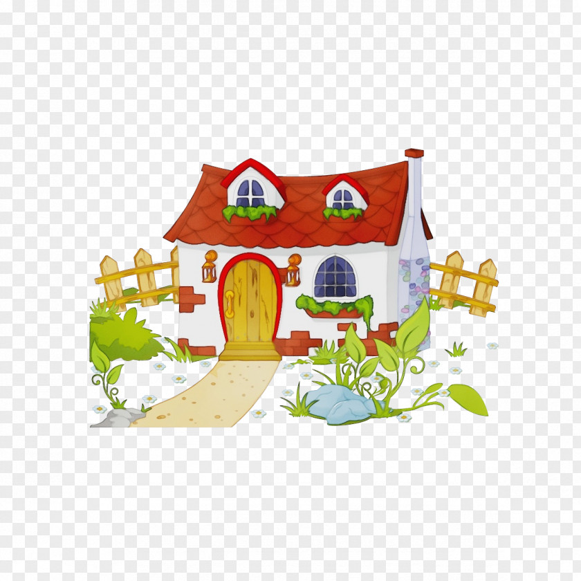 Toy Architecture Watercolor Background PNG