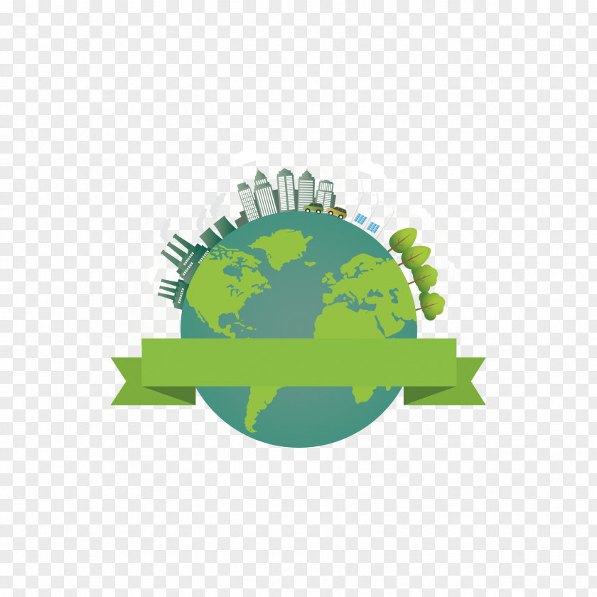 Vector Green Earth And Architecture World Environment Day Natural PNG