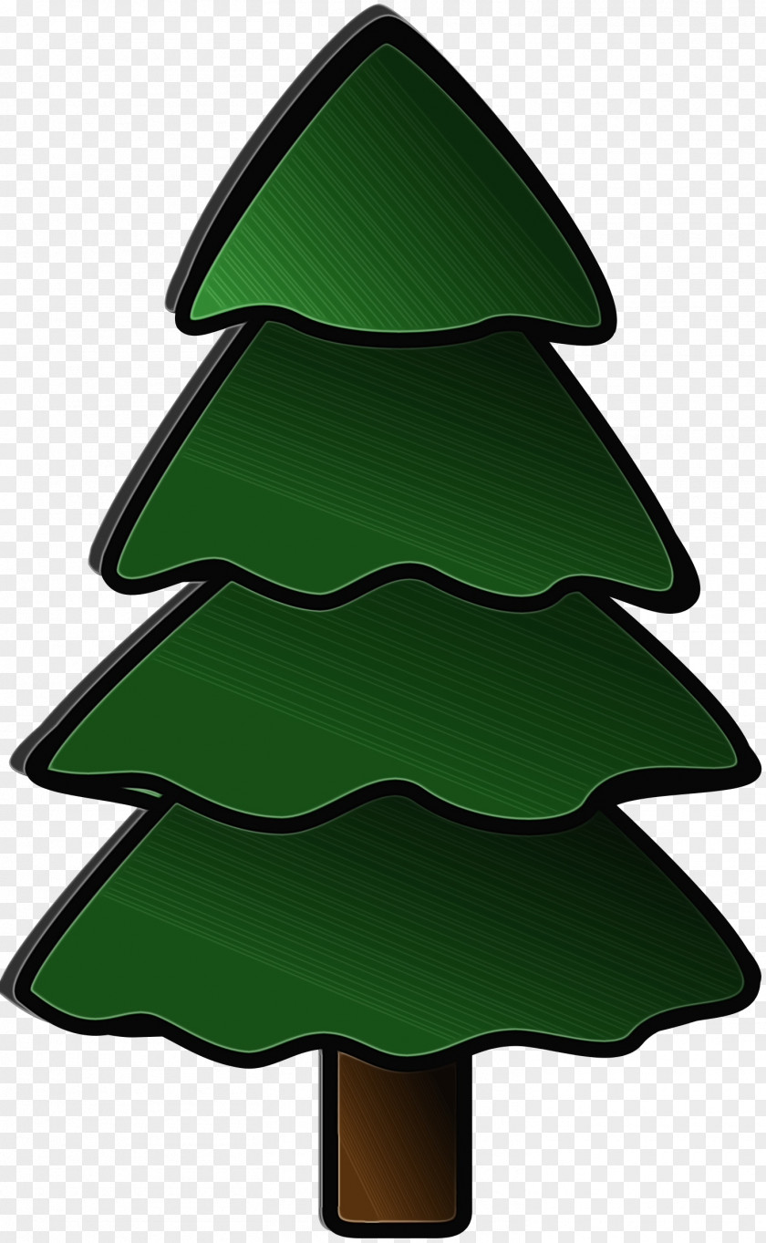White Pine Plant Christmas Tree Watercolor PNG