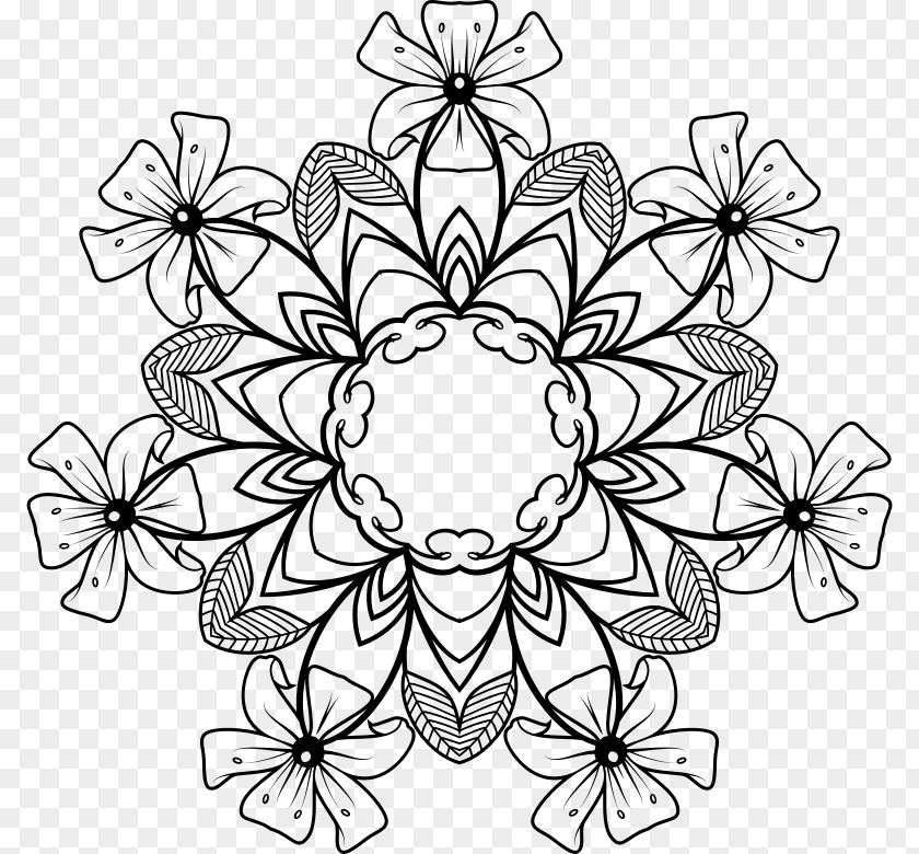 Design Floral Black And White Clip Art PNG