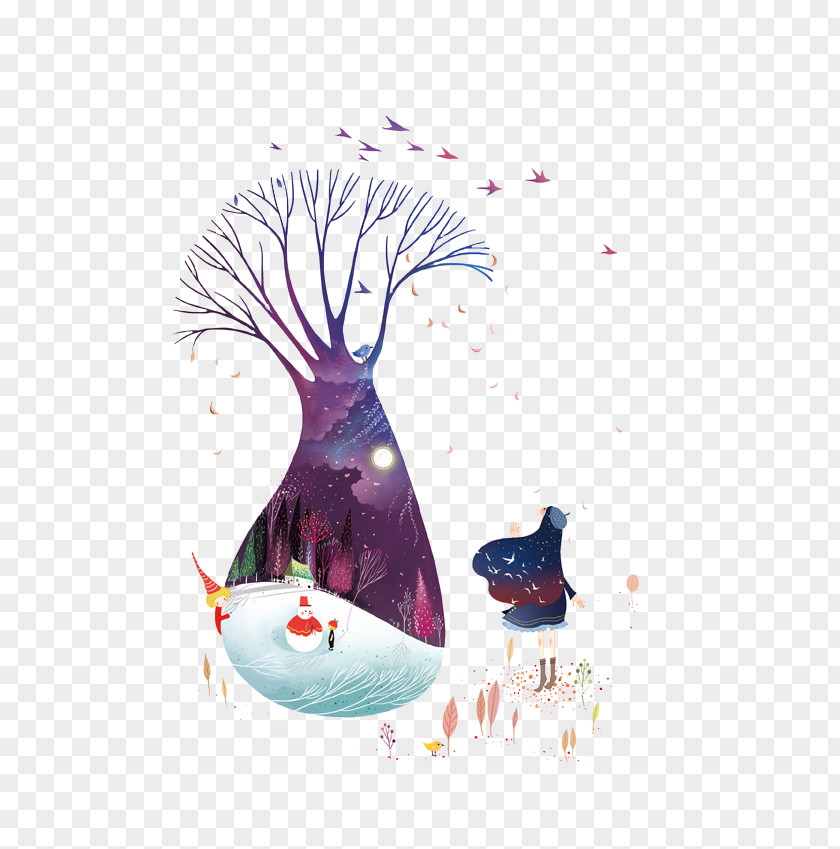 Dream Tree Watercolor Painting Creative Work Designer Illustration PNG