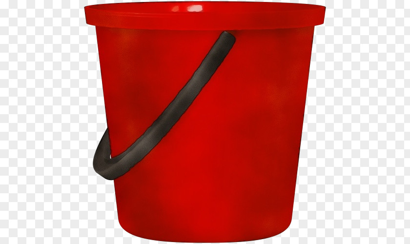 Drinkware Waste Containment Red Plastic Bucket Container PNG