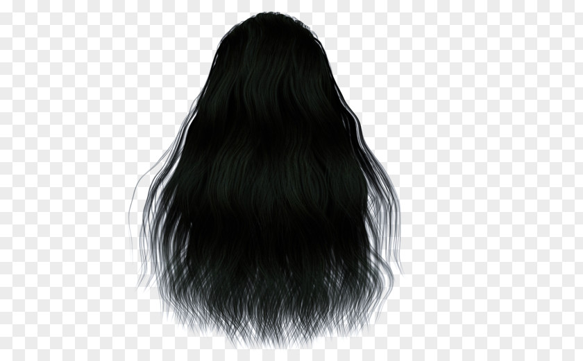 Long Hair Black Human Color Wig Brown PNG