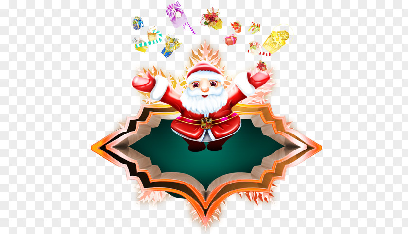 Santa Claus And Gifts Christmas Ornament PNG
