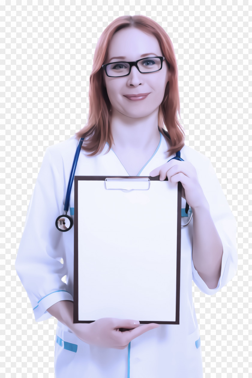 White Coat Neck Glasses PNG