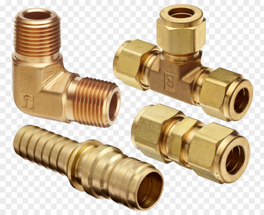 Brass Piping And Plumbing Fitting Compression Ferrule Pipe PNG