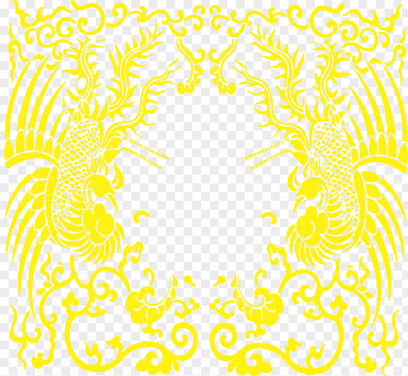 Chinese Style Dragon And Phoenix Visual Arts Chinoiserie Clip Art PNG