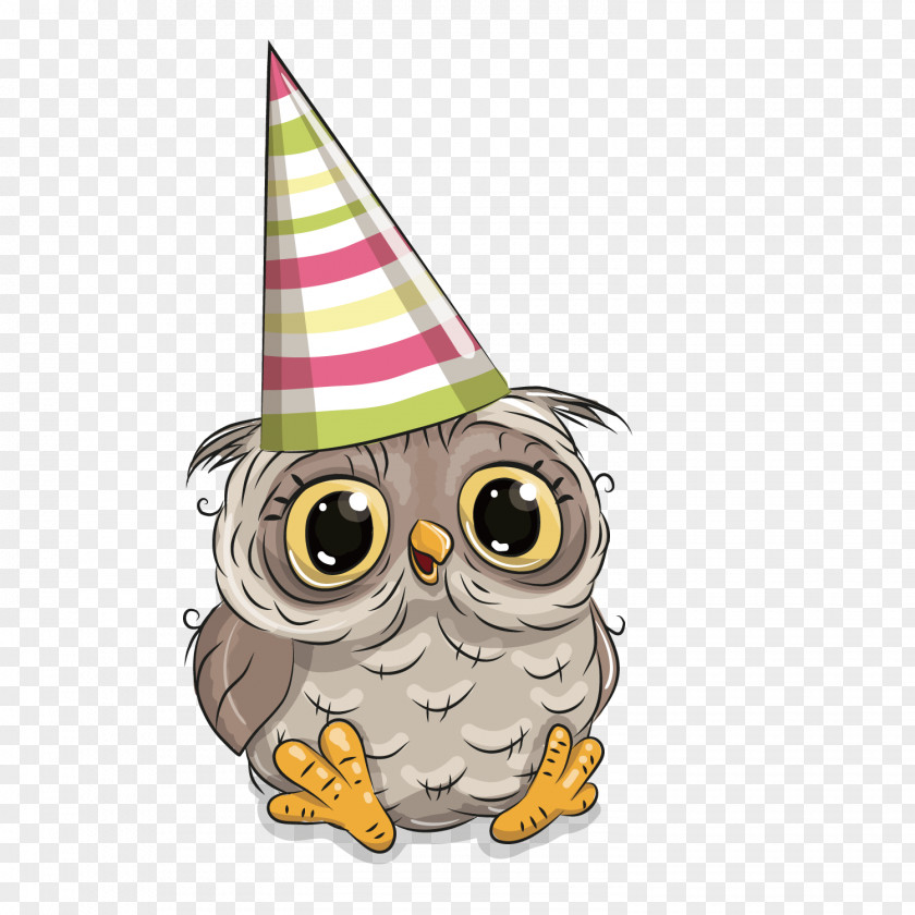 Owl Birthday Greeting Card Party PNG